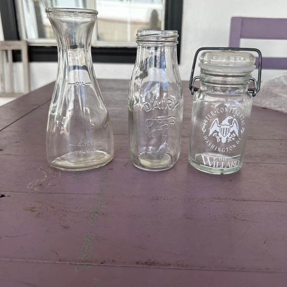 Vintage Small Oil Bottle, Milk Bottle, Jar - Picture 6 of 10